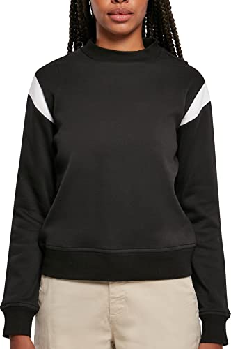 Urban Classics Women's TB5064-Ladies Inset College Crewneck Sweatshirt, Black/White, XS von Urban Classics