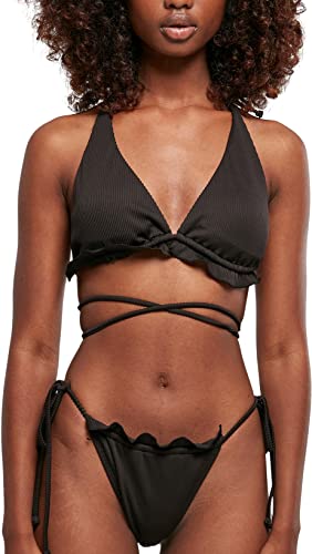 Urban Classics Women's TB5025-Ladies Rib Babylock Triangle Bikini, Black, S von Urban Classics