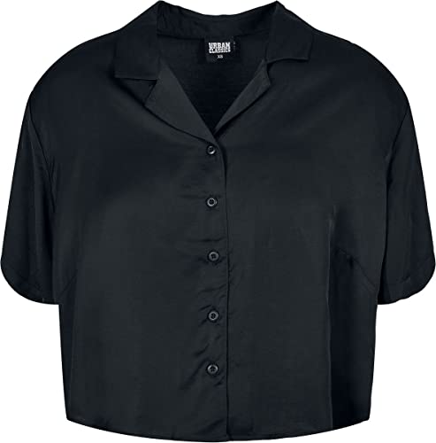 Urban Classics Damen Ladies Viscose Satin Resort Shirt Hemd, Schwarz, XXL EU von Urban Classics