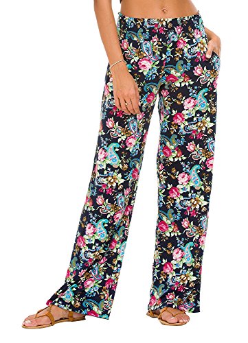 Urban GoCo Damen Boho Weite Bein Palazzo Hose (#7, L) von Urban GoCo