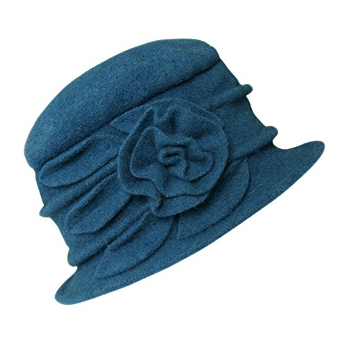 Urban GoCo Damen Vintage Bucket Hut Wintermütze Beret (#1 Pfauenblau) von Urban GoCo