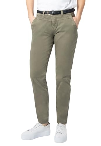 Urban Surface Damen Chino Stoff-Hose mit Flecht-Gürtel Middle-Green M von Urban Surface