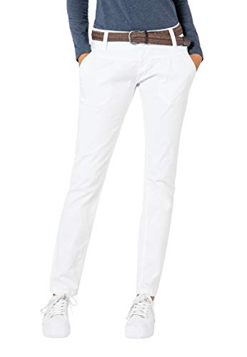 Urban Surface Damen Chino Stoff-Hose mit Flecht-Gürtel White XXL von Urban Surface