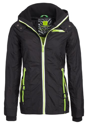 Urban Surface Damen Outdoor Jacke Übergangsjacke Windbreaker, Farbe:Black;Größe:L - 38/40 von Urban Surface