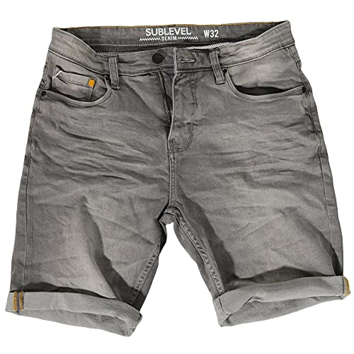 Urban Surface Herren Joggshorts LUS-136 Sweat-Bermuda in Jeans-Optik Grey Denim G104 (001) W29 von Urban Surface