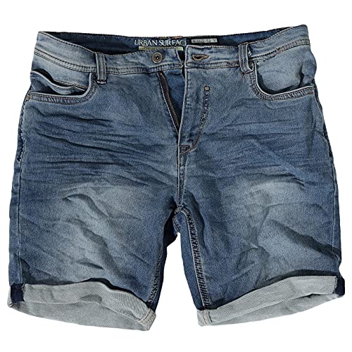 Urban Surface Herren Joggshorts LUS-136 Sweat-Bermuda in Jeans-Optik Middle Blue Denim W34 von Urban Surface