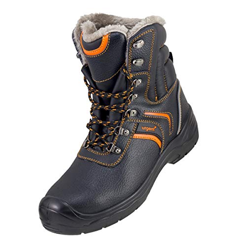 Urgent Arbeitsschuhe 128 SB Sicherheitsschuhe Herren Winterstiefel mit Stahlkappe, Schwarz , 44 EU von Urgent