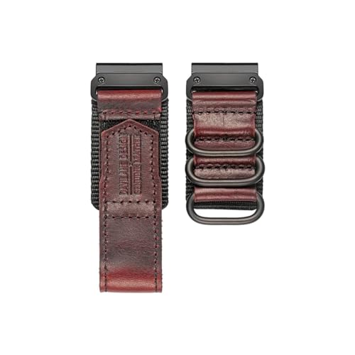 Leder-Quickfit for Garmin-Uhrenarmbänder, Outdoor-Schlaufenbänder, 20 mm, 22 mm, 26 mm, passend for Fenix ​​7 7X Solar Forerunner Vivoactive (Color : HGA137-WSK, Size : 20MM_S 160MM TO 210MM) von UsmAsk