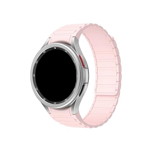 Silikonarmband passend for Samsung Watch 6 5 4 40 44 mm Watch 5 Pro 45 mm Keine Lücke Magnetband passend for Galaxy Watch 6/4 Classic 42 46 43 47 mm (Color : Pink, Size : Galaxy 6Classic 43mm) von UsmAsk