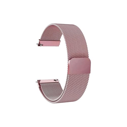 Strap Fit for Garmin Venu Sq 2 Musik Smart Uhr Edelstahl Magnetische Schleife Armband Zubehör Fit for Garmin Venu 2 plus/Vivomove HR (Color : Pink, Size : 20mm Universal) von UsmAsk