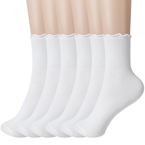 Utensilsto 6 Paar Rüschen Socken Damen 35-39 Weiße Socken mit Rüschen Baumwolle Atmungsaktive Rüschensocken für Freizeit, Sport, Hochzeit Utensilsto 6 Paar Rüschen Socken Damen 35-39 Weiße Socken mit Rüschen Baumwolle Atmungsaktive Rüschensocken für Freizeit, Sport, Hochzeit von Utensilsto
