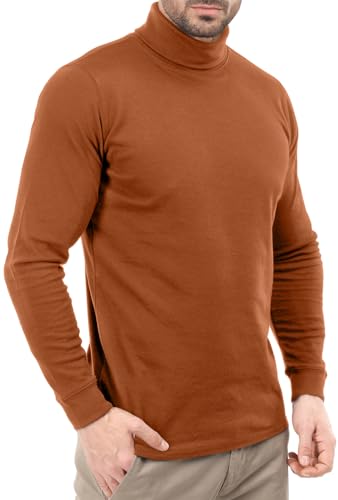 Utopia Wear Premium Baumwollmischung Interlock Rollkragen Herren T-Shirt Pullover Sweater, Orange/Abendrot im Zickzackmuster (Sunset Chevron), Mittel von UTOPIA DEALS