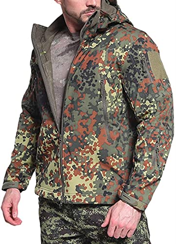 Uugood Herren Softshelljacke Taktische Fleece Jacke Winter Warm Combat Kapuze Militär Mantel, DEJMC, S von Uugood