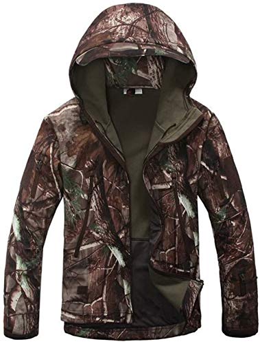 Uugood Herren Softshelljacke Taktische Fleece Jacke Winter Warm Combat Kapuze Militär Mantel, DSMC, XL von Uugood