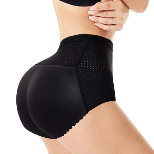 Uwiyo Damen Push Up Unterhose, Damen Butt Lifter Höschen Hüfte Push Up Slip Po Push Up Gepolsterter Unterhose Hip Enhancer Shapewear Seamless Unterwäsche Miederslip (M, Schwarz) von Uwiyo