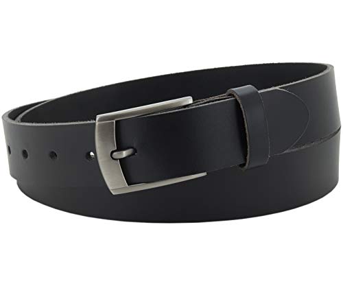 Vascavi ® Ledergürtel aus Büffelleder, schwarz, 3,5 cm breit und ca. 0,4 cm stark, kürzbar, echt Leder, Made in Germany, für Damen und Herren #3,5-0011vl (85 cm Gesamtlänge 100 cm) von V Vascavi