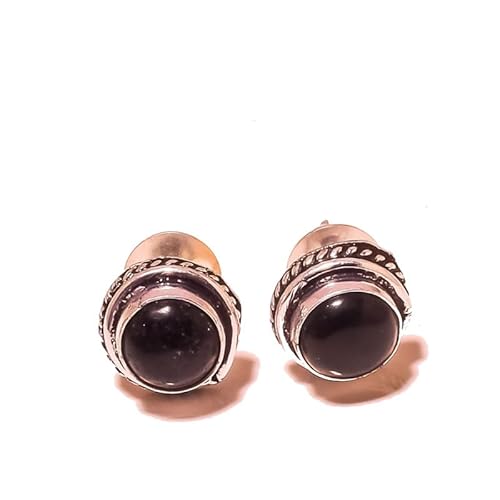 Handgefertigte Ohrstecker aus schwarzem Onyx, 5 mm, für Mädchen und Frauen, 925er Sterlingsilber vergoldeter Schmuck von VACHEE 2008 von VACHEE