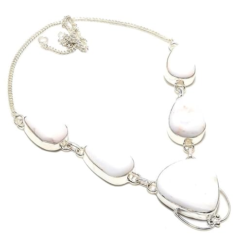 VACHEE Halsband-Halskette mit fünf Collet-Edelsteinen aus orangefarbenem Scolecit, 45,7 cm, 925er-Sterlingsilber vergoldeter Schmuck 3674 von VACHEE