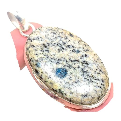 VACHEE K2 Azurite Gemstone Handmade Pendant 2.17" For Girls Women 925 Sterling Silver Plated Jewelry From 2571 von VACHEE