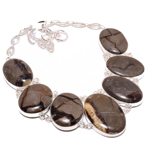 VACHEE Kristall septarian handgemachte Halskette 18" für Mädchen Frauen 925 Sterling Silber vergoldet Schmuck 5995 von VACHEE