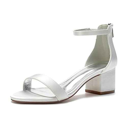 Brautschuhe Damen Offener Zeh Sandalen Reißverschluss Knöchelriemen Partei Abendschuhe,Elfenbein,39 EU Brautschuhe Damen Offener Zeh Sandalen Reißverschluss Knöchelriemen Partei Abendschuhe,Elfenbein,39 EU von VACSAX