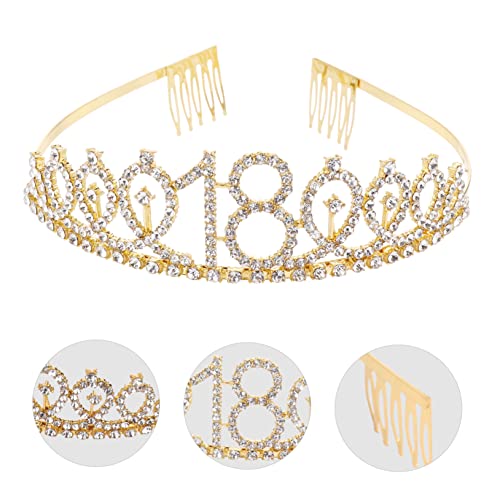 VALICLUD 1 Satz Krone Zeremonieller Gürtel Junggesellin Stirnband Und Schärpe Zum 18. Geburtstag Sei Verkaufsstand Geburtstag Tiara Und Schärpe Es Ist 18. Bday Tiara Golden Stoff VALICLUD 1 Satz Krone Zeremonieller Gürtel Junggesellin Stirnband Und Schärpe Zum 18. Geburtstag Sei Verkaufsstand Geburtstag Tiara Und Schärpe Es Ist 18. Bday Tiara Golden Stoff von VALICLUD