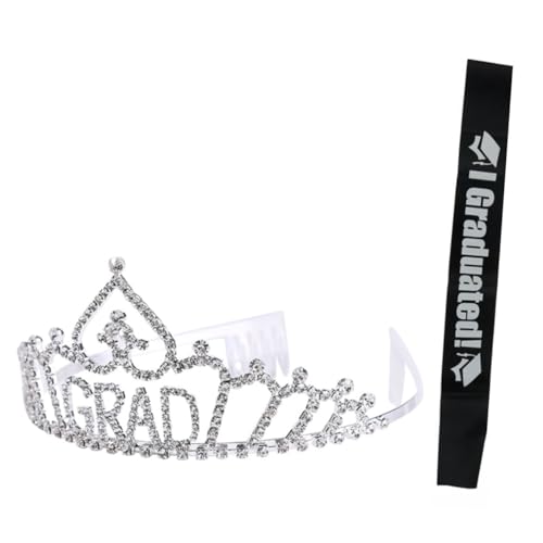 VALICLUD 1 Satz Kronschmuck Mädchen Graduierungs-Etikettengürtel Abschlussfeierlichkeiten Abschlusskrone Etikette Gürtel Abschluss liefert Party dekorative Schärpe Satintuch VALICLUD 1 Satz Kronschmuck Mädchen Graduierungs-Etikettengürtel Abschlussfeierlichkeiten Abschlusskrone Etikette Gürtel Abschluss liefert Party dekorative Schärpe Satintuch von VALICLUD