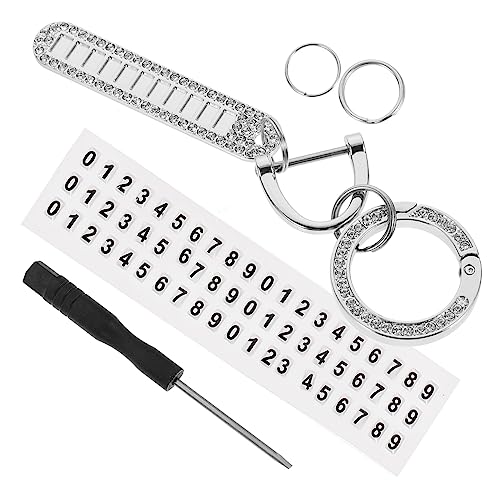 VALICLUD 1 Satz Schlüsselanhänger Telefonnummer Anhänger Anti-verlorener Nummernanhänger Telefonnummer-Anhänger rostfreier Schlüsselring Strass-Anhänger Strasssteine Silver VALICLUD 1 Satz Schlüsselanhänger Telefonnummer Anhänger Anti-verlorener Nummernanhänger Telefonnummer-Anhänger rostfreier Schlüsselring Strass-Anhänger Strasssteine Silver von VALICLUD
