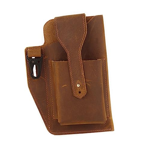 VALICLUD 1stk Gürteltasche Hüfttasche Im Retro-Stil Vintage Utility-gürtel Billeteras De Hombres Cuero Original Vintage Geldbörse Ledergeldbörse Rindsleder Herren Niet Seitentaschen von VALICLUD