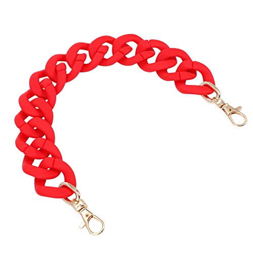 VALICLUD 15 Zoll Acryl Kette Luxus Handtasche Band Große Flache Kette Riemen Modische Ersatz Geldbörse Griffe Handtasche Macht Zubehör (Rot) von VALICLUD