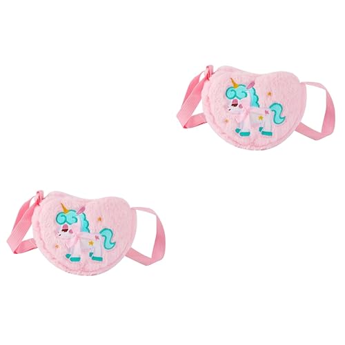 VALICLUD 2st Einhorn Umhängetasche Schultertasche Umhängetasche Puffer-umhängetasche Umhängetasche Zum Umhängen Cartoon Weiche Tasche Einhorn Tasche Für Mädchen Plüsch Kind Taschen Tier von VALICLUD