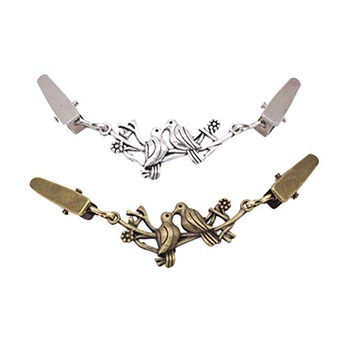 VALICLUD 2PC Frauen wilde Tier Serie Pullover Clips Pullover Clips Bundle Clips Kleidung Verbindung Schnalle Cardigan Clips Pullover Kragen Clips (Ancient Silver und Ancient Bronze) von VALICLUD