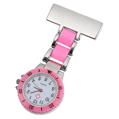 VALICLUD 2st Taschenuhr Herrenuhren Uhr Mit Sekundenzeiger Uhren Für Männer Praktisch Reversnadel Für Herren Achte Auf Das Revers Bling Uhr Anhänger Krankenschwester Mädchen Rosa von VALICLUD