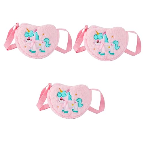 VALICLUD 3st Einhorn Umhängetasche Puffer-umhängetasche Schultertasche Umhängetaschen Umhängetasche Zum Umhängen Umhängetasche Mit Einhorn Für Mädchen Karikatur Kind Plüsch Handtasche von VALICLUD