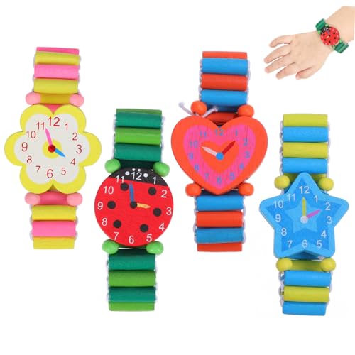 VALICLUD Cartoon-Armbanduhr-Spielzeug Für Kinder 4 Stück Holz-uhrenarmband-Spielzeug Glattes Modisches Armband Zufällige Farbe VALICLUD Cartoon-Armbanduhr-Spielzeug Für Kinder 4 Stück Holz-uhrenarmband-Spielzeug Glattes Modisches Armband Zufällige Farbe von VALICLUD