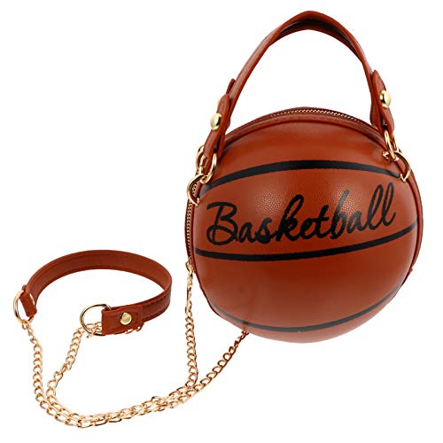 VALICLUD 1stk Basketball-kettentasche Runde Pu Handtasche Geldbörse in Basketballform Tasche Für Basketballbälle Handtasche Basketball Süße Geldbörsen Für Damen Fräulein Handy Handhaben von VALICLUD