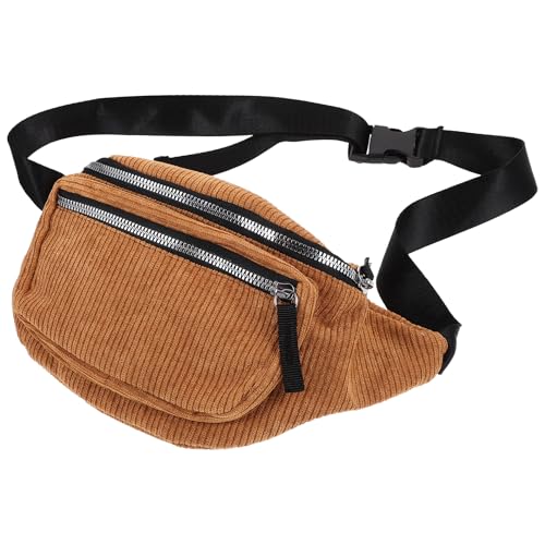 VALICLUD Lustige Gürteltasche Cord Bum Taschen Bauchtasche Fanny Taille Pack 2 Zip Taschen Bum Tasche Umhängetasche Umhängetasche für Frauen Mädchen Outdoor-Gürteltasche von VALICLUD