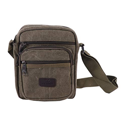 VALICLUD Man Multifunktionale Modetasche Canvas Single-Shoulder-Tasche Kleine Kapazität Umhängetasche Robuste Handtasche Tragbare Freizeittasche für Mann Männlicher Vater Freund (Army Green) von VALICLUD