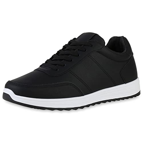 VAN HILL Herren Sneaker Low Flach Profilsohle Bequeme Schuhe 840417 212671 Schwarz 40 von VAN HILL