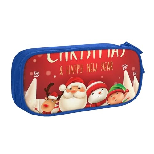 VANANI Merry Christmas Federmäppchen mit großer Kapazität, multifunktionales Federmäppchen, Reißverschluss, tragbares Federmäppchen, Studenten, Bürobedarf., blau, Einheitsgröße, Kosmetiktasche VANANI Merry Christmas Federmäppchen mit großer Kapazität, multifunktionales Federmäppchen, Reißverschluss, tragbares Federmäppchen, Studenten, Bürobedarf., blau, Einheitsgröße, Kosmetiktasche von VANANI