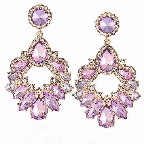 VANGETIMI Modische Strass-Statement-Ohrringe, groß, bunt, Kristall-Kronleuchter-Ohrringe für Frauen, Brautschmuck, Hochzeit, Party, Abschlussball, Die Uhr ist Teil des Produkts, Kristall Strass VANGETIMI Modische Strass-Statement-Ohrringe, groß, bunt, Kristall-Kronleuchter-Ohrringe für Frauen, Brautschmuck, Hochzeit, Party, Abschlussball, Die Uhr ist Teil des Produkts, Kristall Strass von VANGETIMI