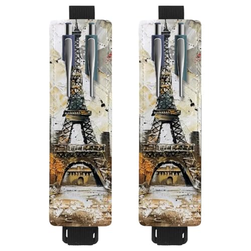 2 Stück Verstellbarer Gummiband-Stifthalter für Notizbuch, PU-Leder-Stifthalter, Stifteetui für Hardcover Journals, Bücher, Planer, Ordner, Tablets - Ölgemälde Paris Turm Ahornbaum 2 Stück Verstellbarer Gummiband-Stifthalter für Notizbuch, PU-Leder-Stifthalter, Stifteetui für Hardcover Journals, Bücher, Planer, Ordner, Tablets - Ölgemälde Paris Turm Ahornbaum von VAPOKF