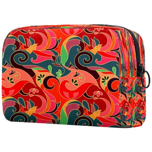 Kosmetiktasche mit abstraktem Muster für Damen, Reise-Kulturbeutel, groß, Make-up, praktische Tasche, Organizer-Tasche mit Reißverschluss, multi, 18.5x7.5x13cm/7.3x3x5.1in, Kulturbeutel Kosmetiktasche mit abstraktem Muster für Damen, Reise-Kulturbeutel, groß, Make-up, praktische Tasche, Organizer-Tasche mit Reißverschluss, multi, 18.5x7.5x13cm/7.3x3x5.1in, Kulturbeutel von VAPOKF