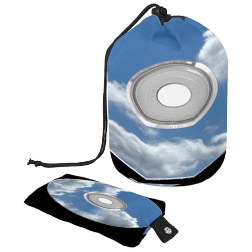 Kulturbeutel mit Kordelzug, CD/DVD, Wolken, Himmel, Musik, Tonnenform, Kulturbeutel, Kosmetiktasche, Reise-Make-up-Organizer-Tasche + kleine Tasche, multi, 9.9x6.9in/25.2x17.6cm;6x3.5in/15.2x8.8cm, Kulturbeutel mit Kordelzug, CD/DVD, Wolken, Himmel, Musik, Tonnenform, Kulturbeutel, Kosmetiktasche, Reise-Make-up-Organizer-Tasche + kleine Tasche, multi, 9.9x6.9in/25.2x17.6cm;6x3.5in/15.2x8.8cm, von VAPOKF