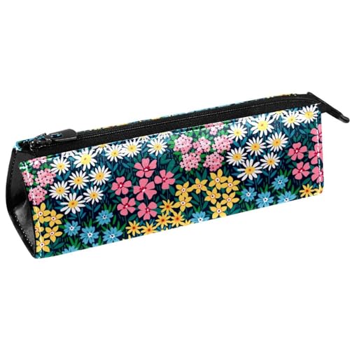 VAPOKF Bunte Stifte-Tasche mit Blumenfeld, Schreibwaren-Tasche, Kosmetiktasche, kompakte Reißverschlusstasche, multi, 5.5 ×6 ×20CM/2.2x2.4x7.9 in, Taschen-Organizer von VAPOKF