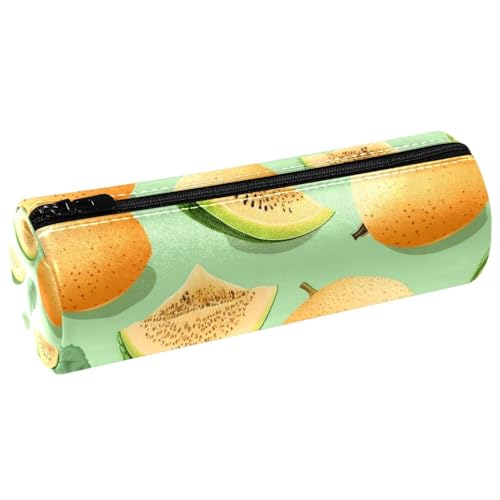 VAPOKF Cantaloupe Federmäppchen aus PU-Leder, für Stifte, Münzen, Geldbörse, Kosmetiktasche, Make-up-Tasche für Studenten, Schreibwaren, Schule, Arbeit, Büro, Aufbewahrung, multi, 20x6.3cm/7.9x2.5in, von VAPOKF