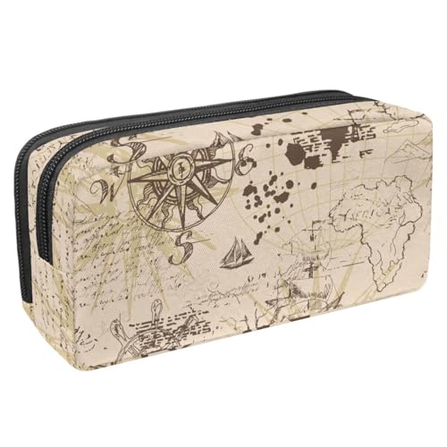 VAPOKF Federmäppchen, Federmäppchen, Schüler-Schreibwaren-Tasche für Teenager, Jungen, Mädchen, Schule, Bürobedarf – Vintage nautisches Rad Segelboot-Kompass, multi, 2.3x8.2x3.9in/6x21x10cm, VAPOKF Federmäppchen, Federmäppchen, Schüler-Schreibwaren-Tasche für Teenager, Jungen, Mädchen, Schule, Bürobedarf – Vintage nautisches Rad Segelboot-Kompass, multi, 2.3x8.2x3.9in/6x21x10cm, von VAPOKF