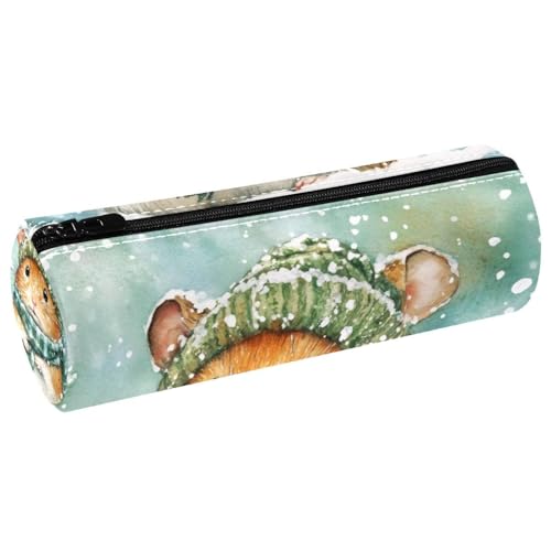 VAPOKF Federmäppchen mit grünem Schal und Hamsterdruck, PU-Leder, Stiftetasche, für Studenten, Schreibwaren, Organizer, Tasche, Make-up-Tasche für Damen, Mädchen, Jungen, Kinder, Schule, Bürobedarf VAPOKF Federmäppchen mit grünem Schal und Hamsterdruck, PU-Leder, Stiftetasche, für Studenten, Schreibwaren, Organizer, Tasche, Make-up-Tasche für Damen, Mädchen, Jungen, Kinder, Schule, Bürobedarf von VAPOKF