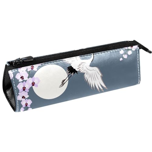 VAPOKF Kranich und Orchideen Stift Tasche Schreibwaren Beutel Bleistift Tasche Kosmetiktasche Tasche Compact Zipper Bag, multi, 5.5 ×6 ×20CM/2.2x2.4x7.9 in, Taschen-Organizer von VAPOKF