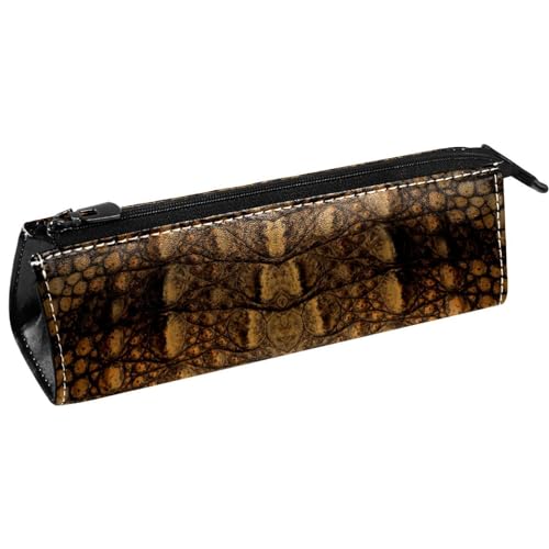 VAPOKF Krokodil-Haut-Textur-Stift-Tasche Schreibwaren-Beutel-Bleistift-Beutel-kosmetische Beutel-Tasche kompakte Reißverschluss-Tasche, multi, 5.5 ×6 ×20CM/2.2x2.4x7.9 in, Taschen-Organizer von VAPOKF